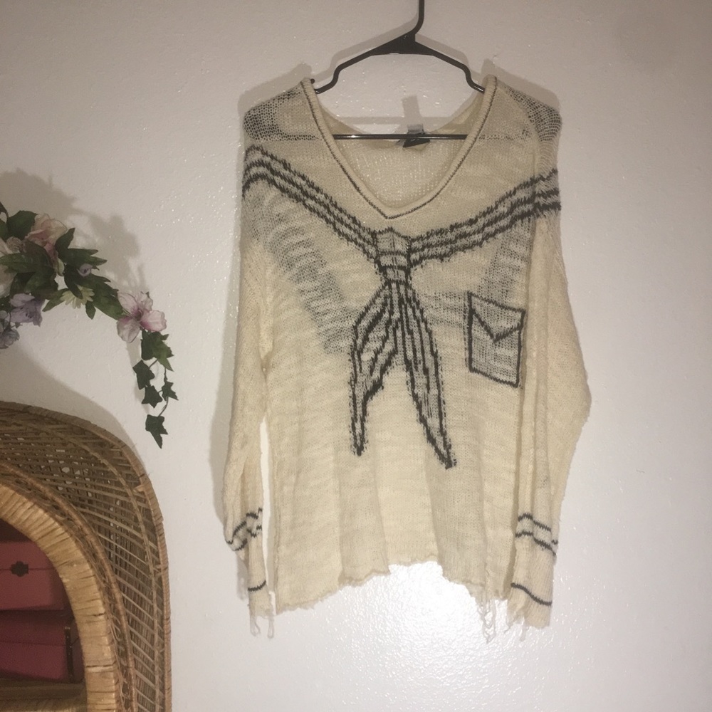 Wild Fox Distressed Sweater